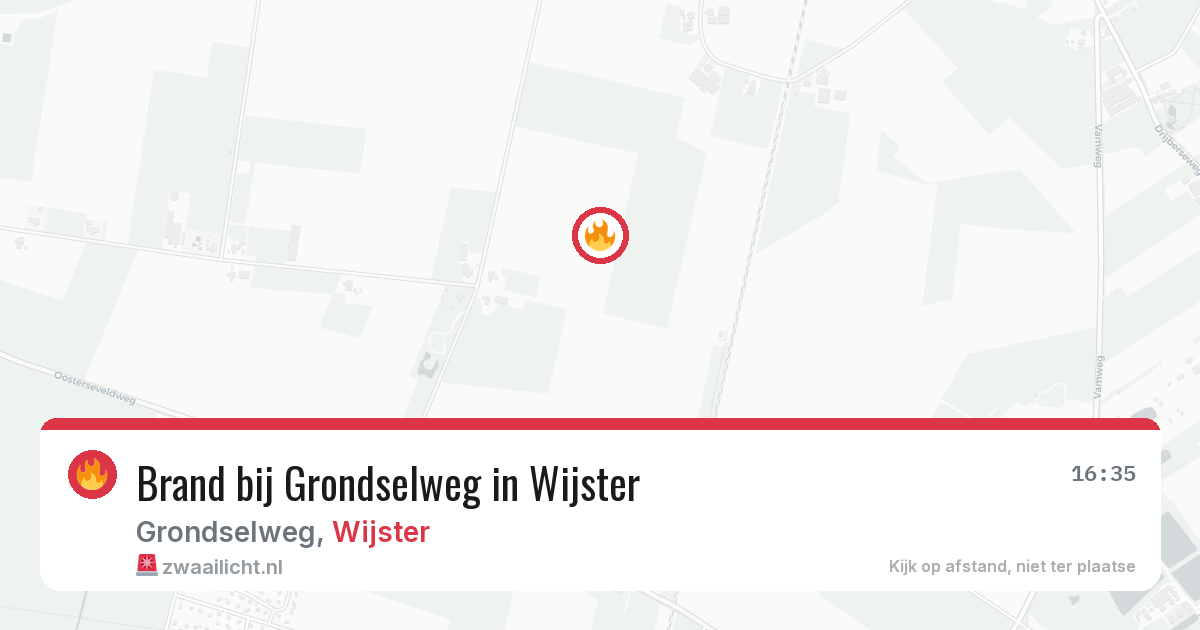 Brand bij Grondselweg in Wijster — 6 aug 2026