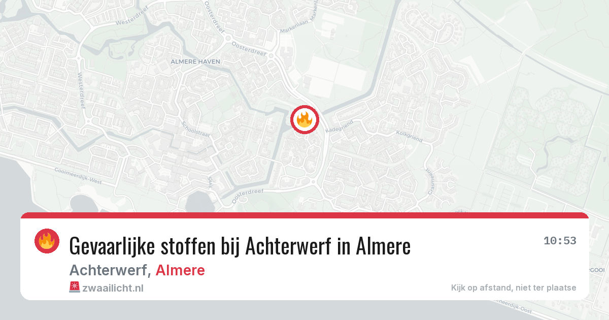 Gevaarlijke stoffen bij Achterwerf in Almere — 1 jul 2026