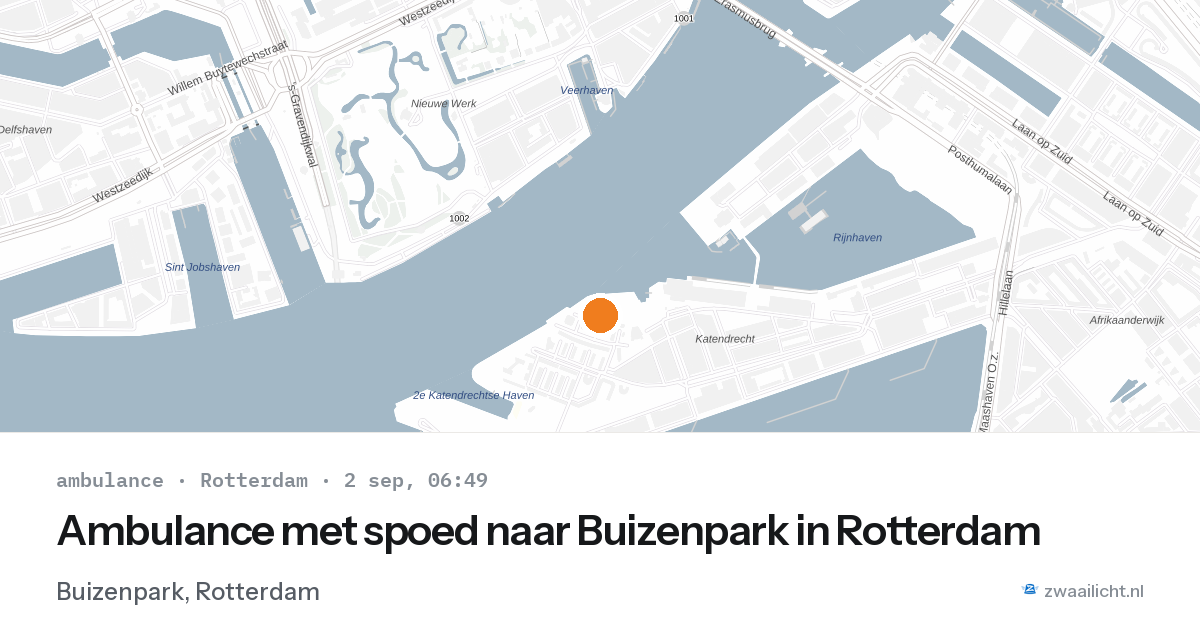 Ambulance met spoed naar Buizenpark in Rotterdam — 2 sep 2026