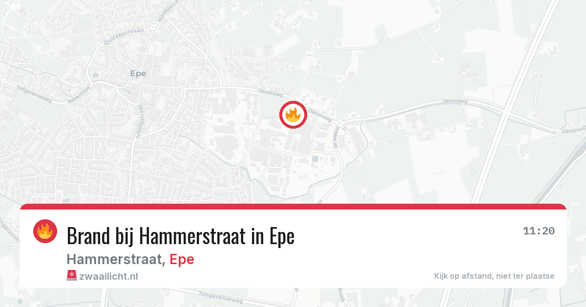 Brand bij Hammerstraat in Epe — 22 jun 2026