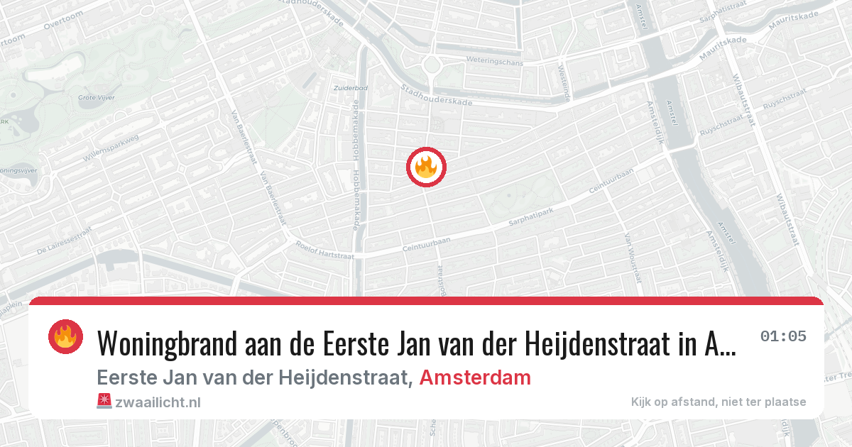 Woningbrand aan de Eerste Jan van der Heijdenstraat in Amsterdam — 11 aug 2026