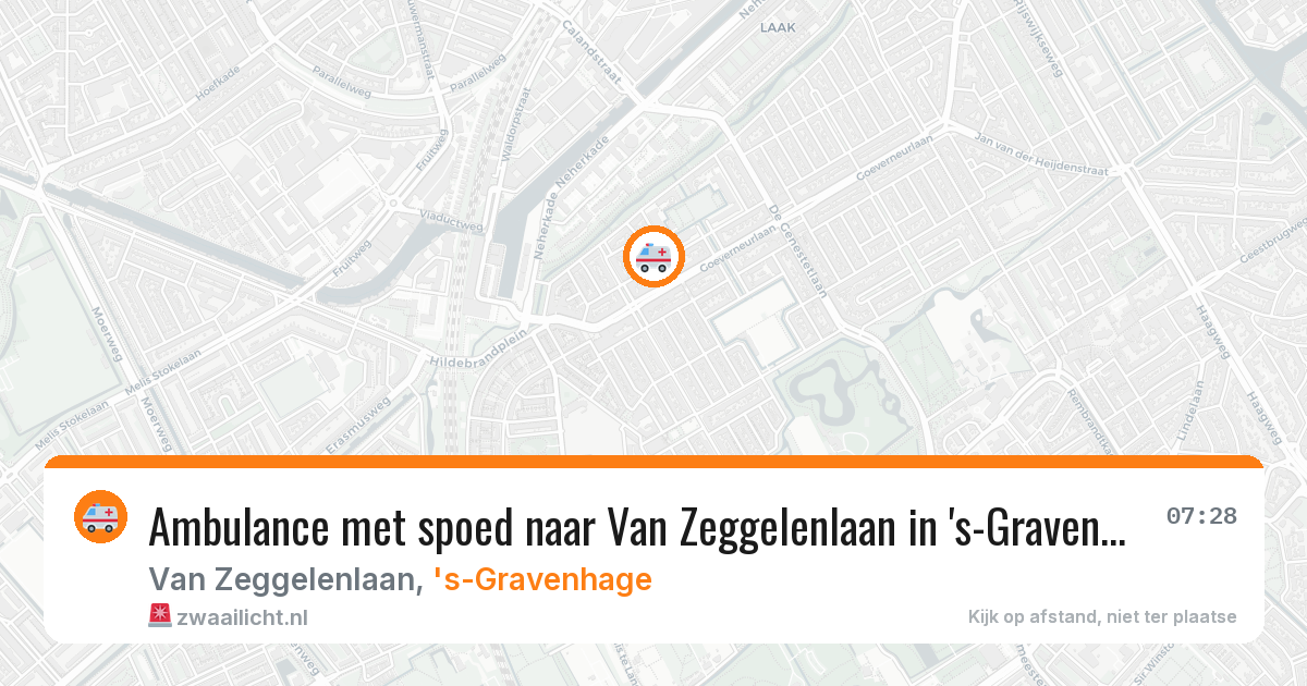 Ambulance met spoed naar Van Zeggelenlaan in 's-Gravenhage — 12 aug 2026