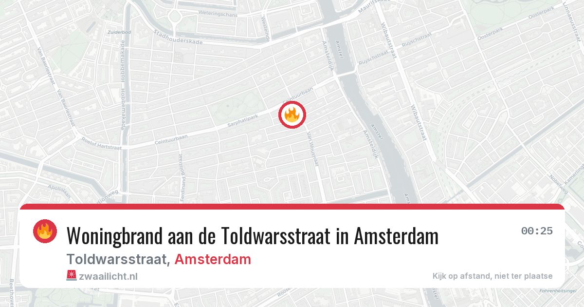 Woningbrand aan de Toldwarsstraat in Amsterdam — 27 jun 2026