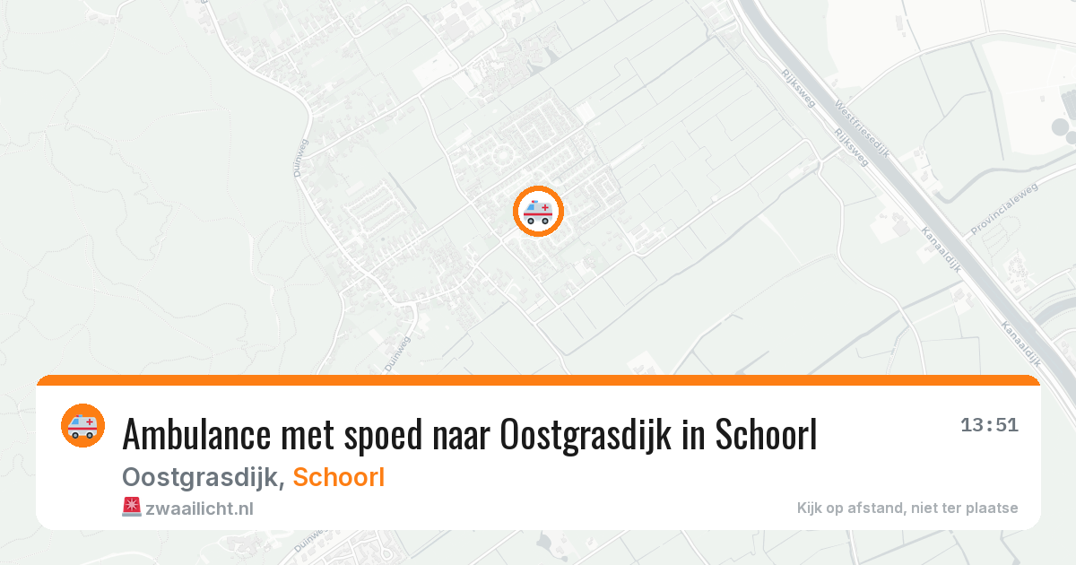 Ambulance met spoed naar Oostgrasdijk in Schoorl — 19 apr 2026