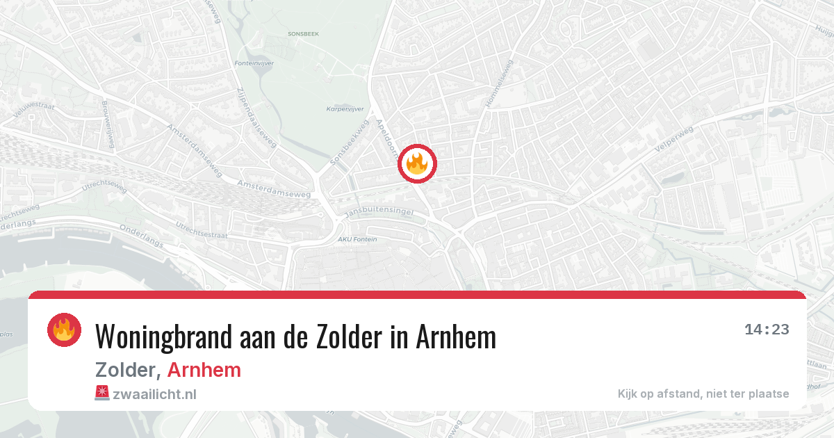 Woningbrand aan de Zolder in Arnhem — 18 jun 2026