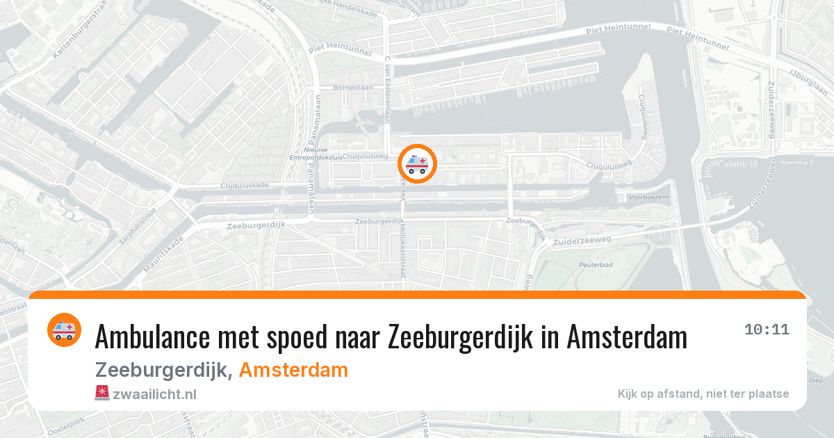 Ambulance met spoed naar Zeeburgerdijk in Amsterdam — 12 aug 2026