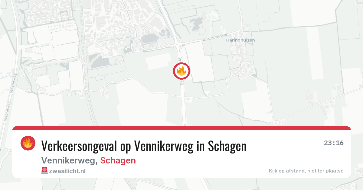 Verkeersongeval op Vennikerweg in Schagen — 19 jun 2026