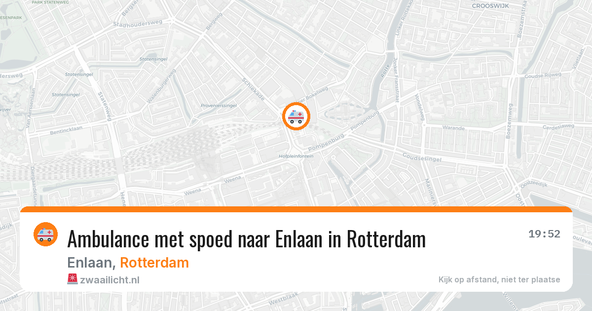 Ambulance met spoed naar Enlaan in Rotterdam — 28 jun 2026