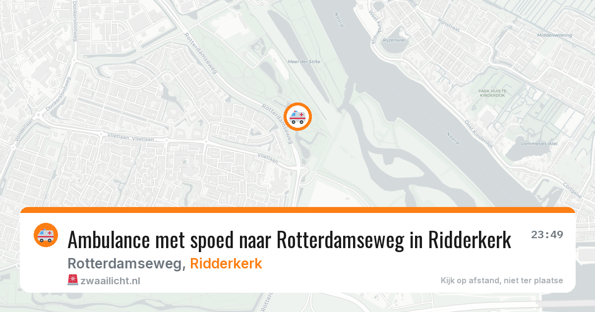 Ambulance met spoed naar Rotterdamseweg in Ridderkerk — 18 mei 2026