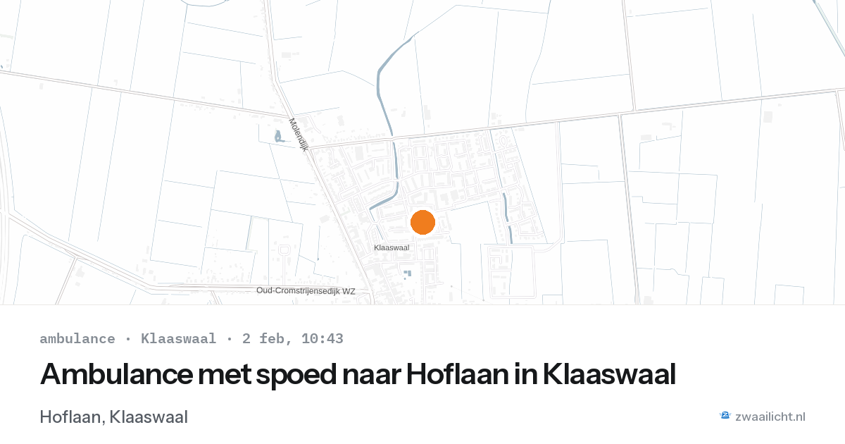 Ambulance met spoed naar Hoflaan in Klaaswaal — 2 feb 2026