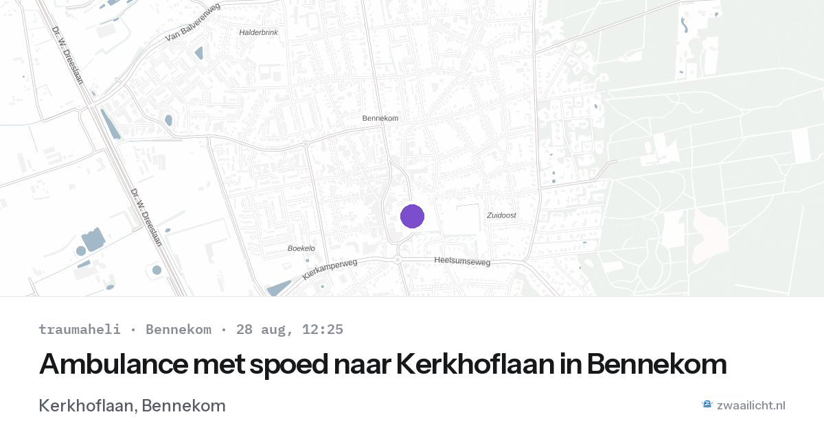 Ambulance met spoed naar Kerkhoflaan in Bennekom — 28 aug 2026