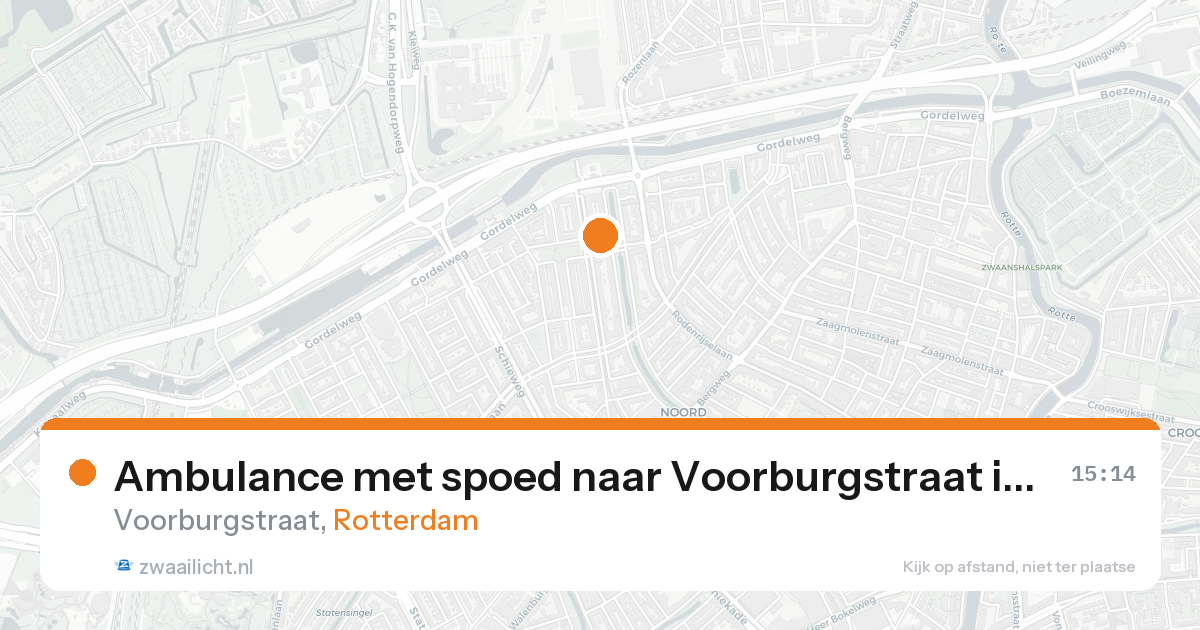 Ambulance met spoed naar Voorburgstraat in Rotterdam — 20 aug 2026