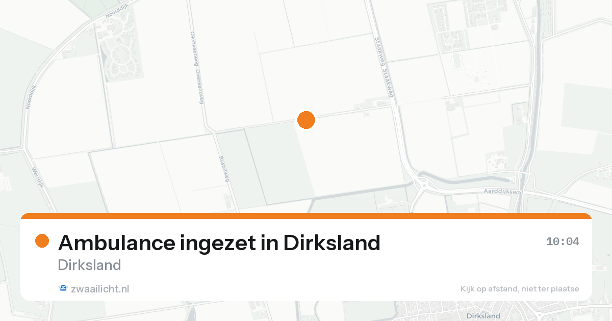 Ambulance ingezet in Dirksland — 21 aug 2026 | 🚨 Zwaailicht.nl