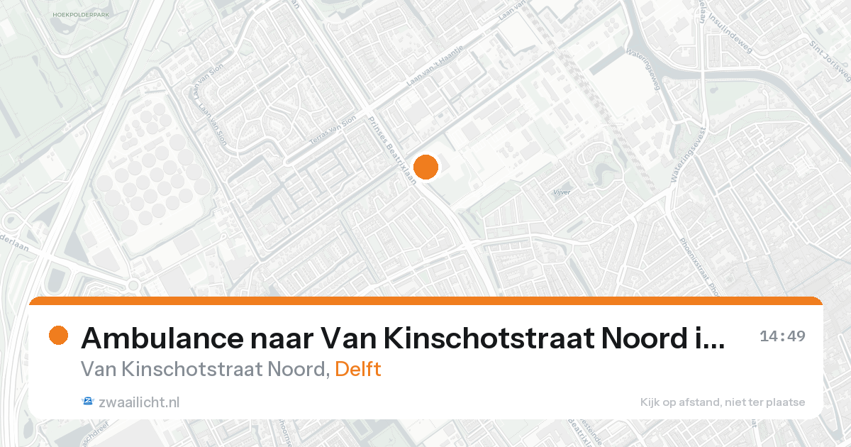 Ambulance naar Van Kinschotstraat Noord in Delft — 24 aug 2026