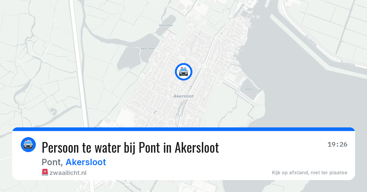Persoon te water bij Pont in Akersloot — 7 jul 2026