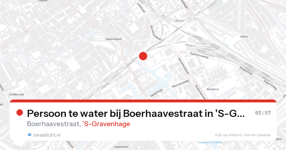 Persoon te water bij Boerhaavestraat in 'S-Gravenhage — 26 aug 2026