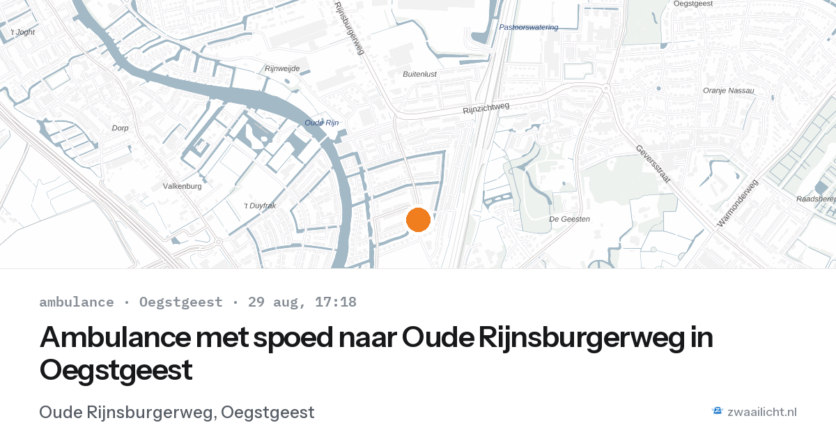 Ambulance met spoed naar Oude Rijnsburgerweg in Oegstgeest — 29 aug 2026