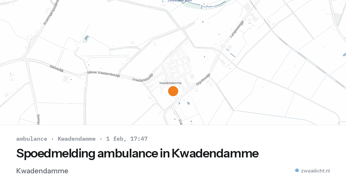 Spoedmelding ambulance in Kwadendamme — 1 feb 2026