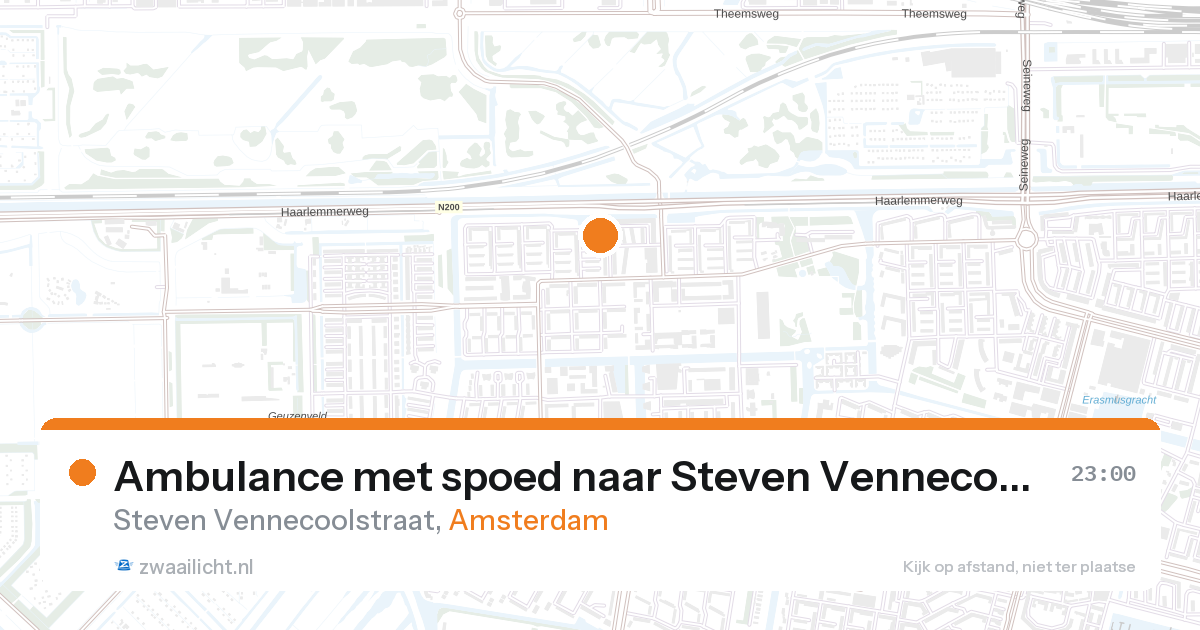 Ambulance met spoed naar Steven Vennecoolstraat in Amsterdam — 27 aug 2026