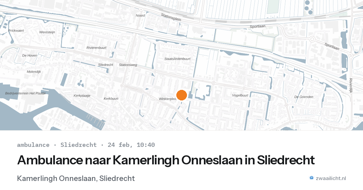 Ambulance naar Kamerlingh Onneslaan in Sliedrecht — 24 feb 2026