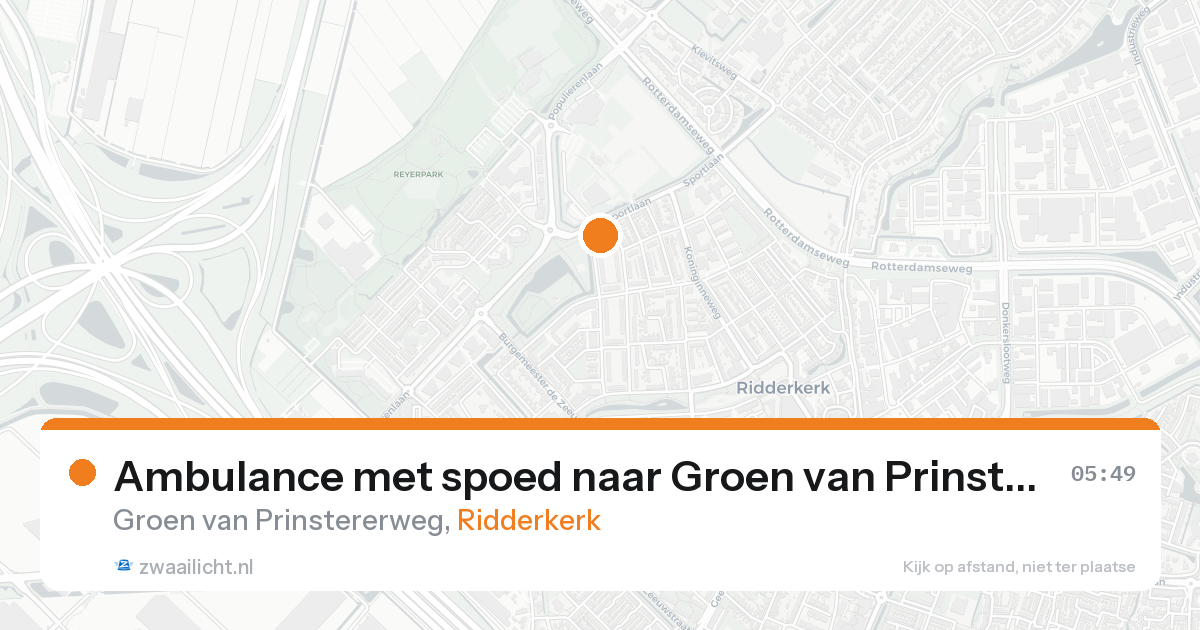 Ambulance met spoed naar Groen van Prinstererweg in Ridderkerk — 25 aug 2026