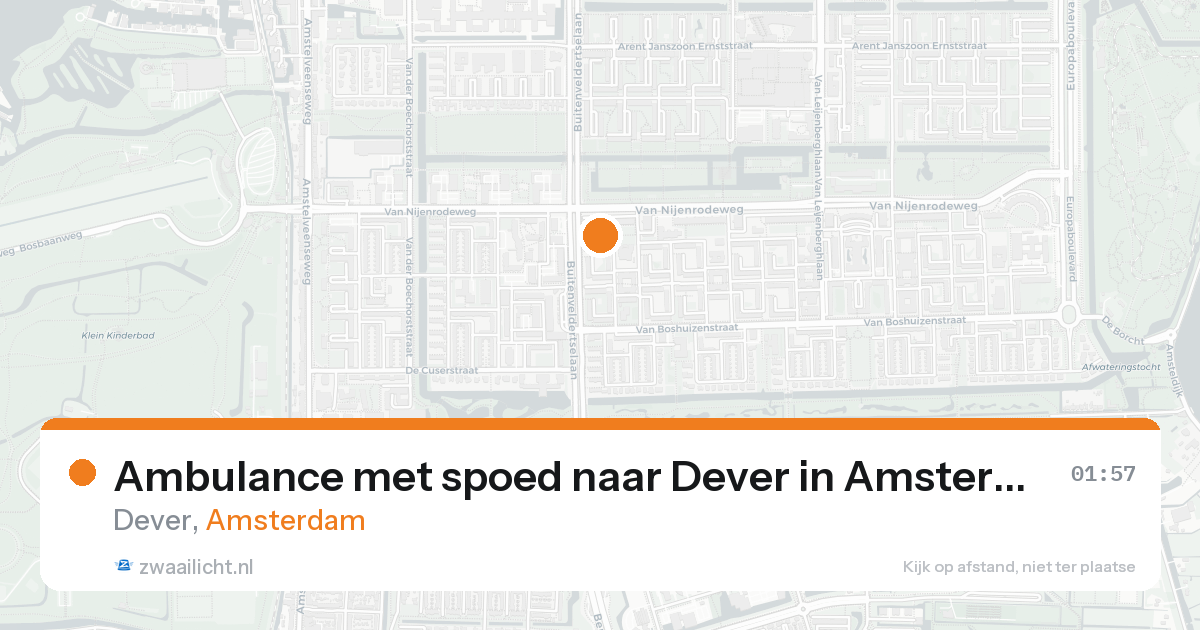 Ambulance met spoed naar Dever in Amsterdam — 17 aug 2026