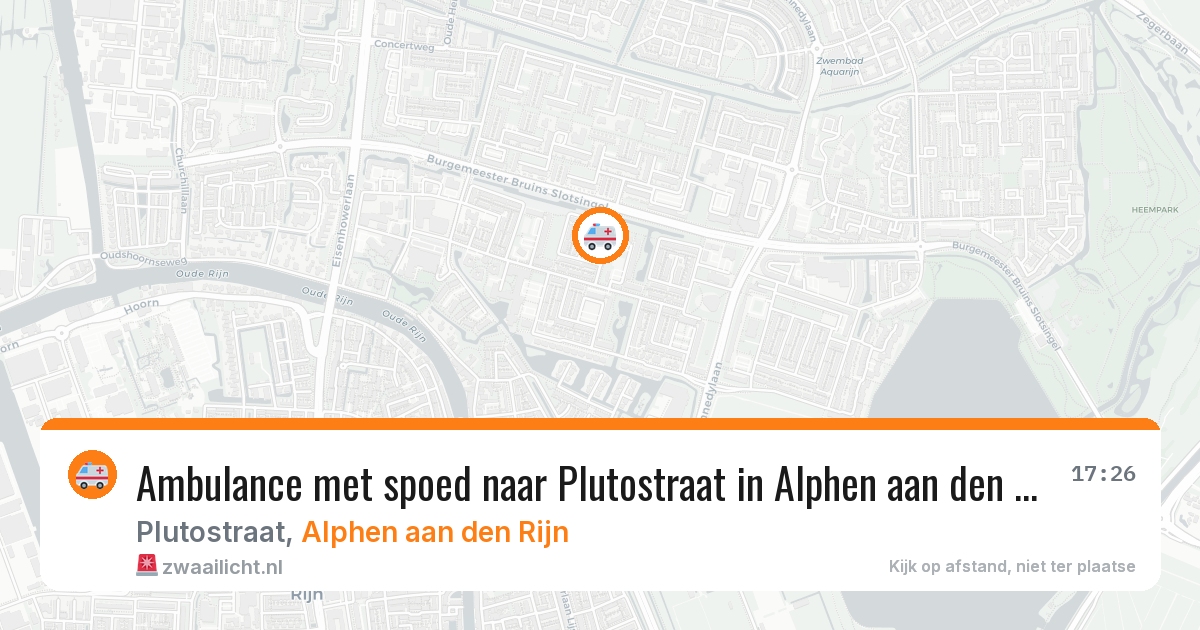 Ambulance met spoed naar Plutostraat in Alphen aan den Rijn — 30 jul 2026