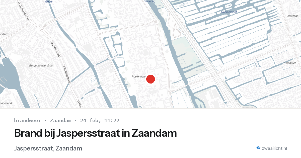 Brand bij Jaspersstraat in Zaandam — 24 feb 2026