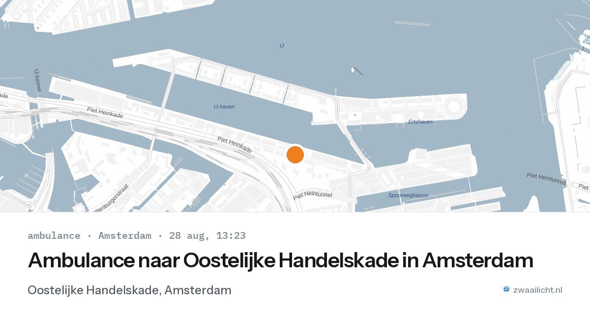 Ambulance naar Oostelijke Handelskade in Amsterdam — 28 aug 2026