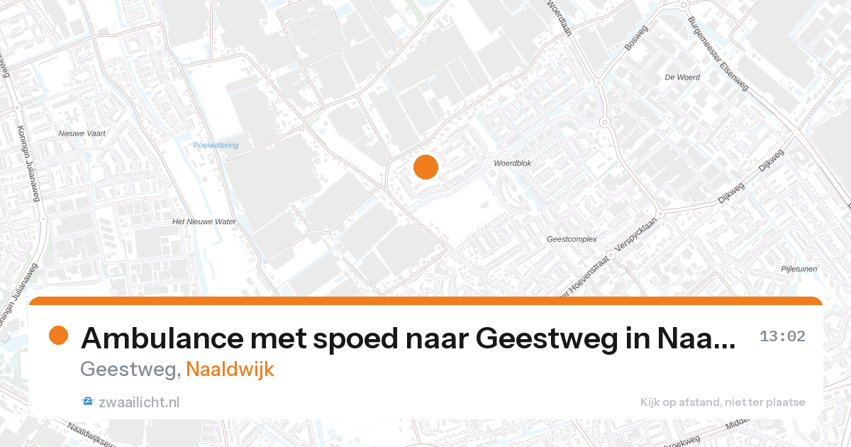 Ambulance met spoed naar Geestweg in Naaldwijk — 27 aug 2026