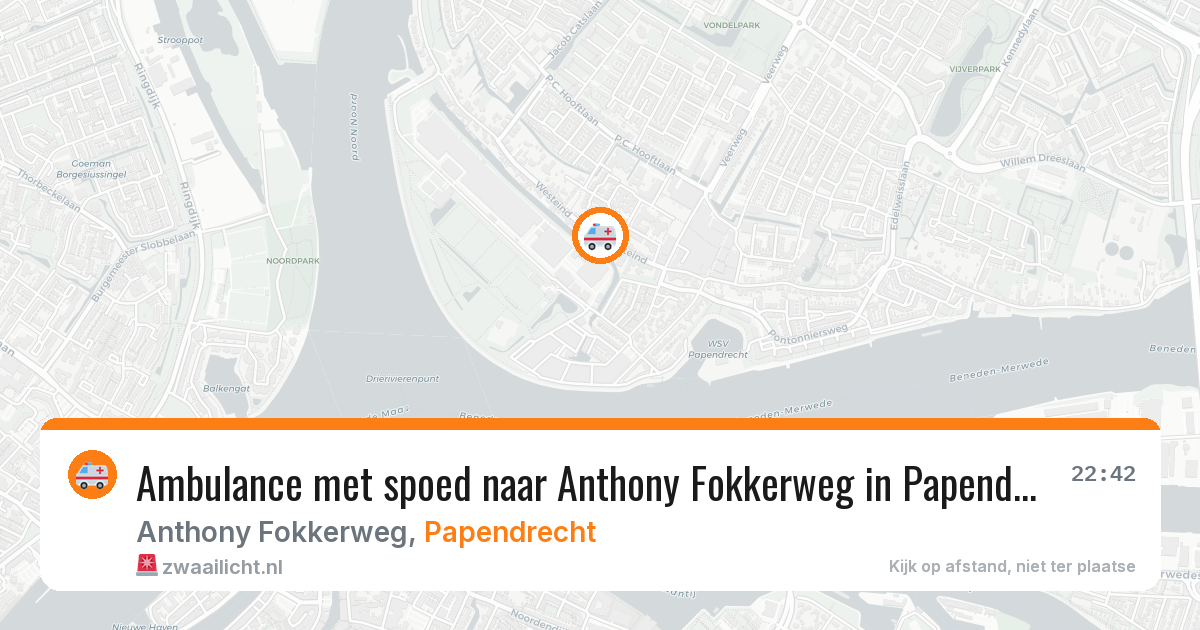 Ambulance met spoed naar Anthony Fokkerweg in Papendrecht — 3 jul 2026
