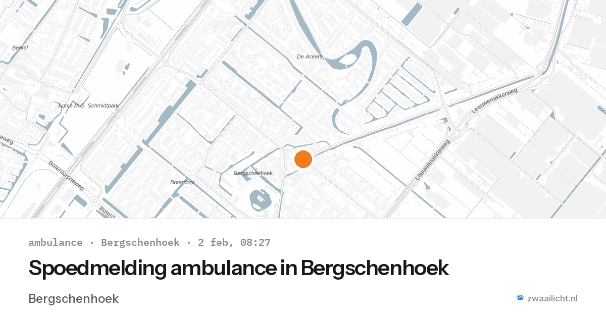 Spoedmelding ambulance in Bergschenhoek — 2 feb 2026