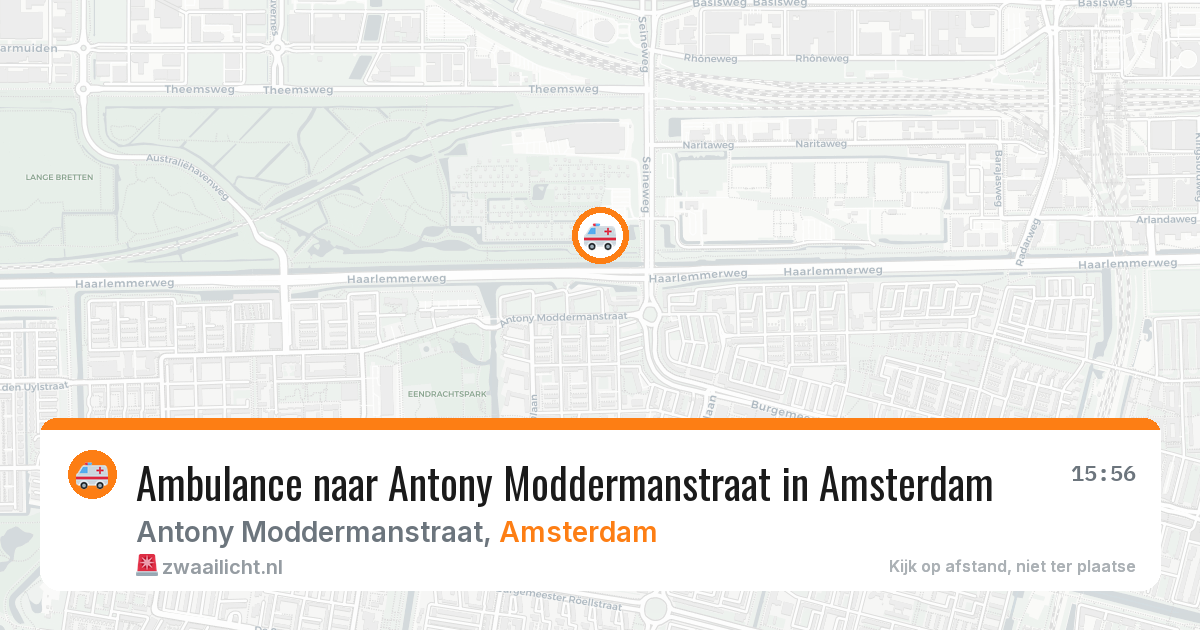 Ambulance naar Antony Moddermanstraat in Amsterdam — 15 jul 2026
