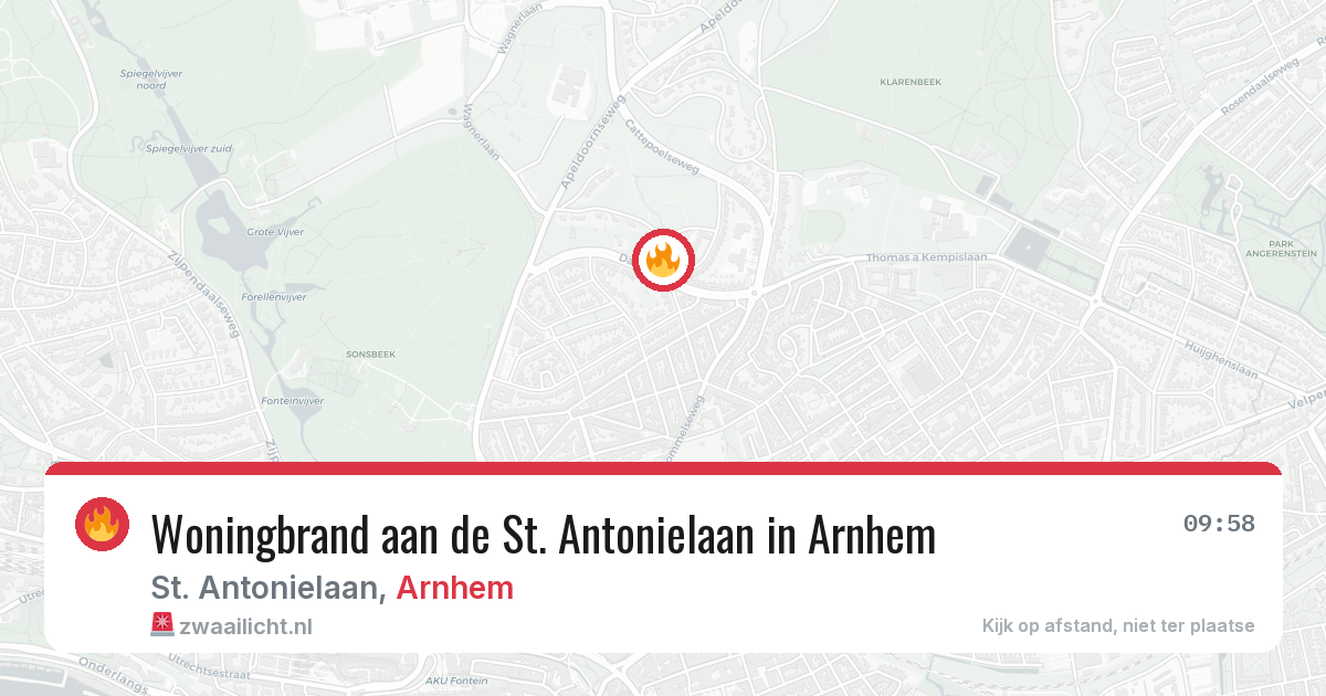 Woningbrand aan de St. Antonielaan in Arnhem — 21 mrt 2026