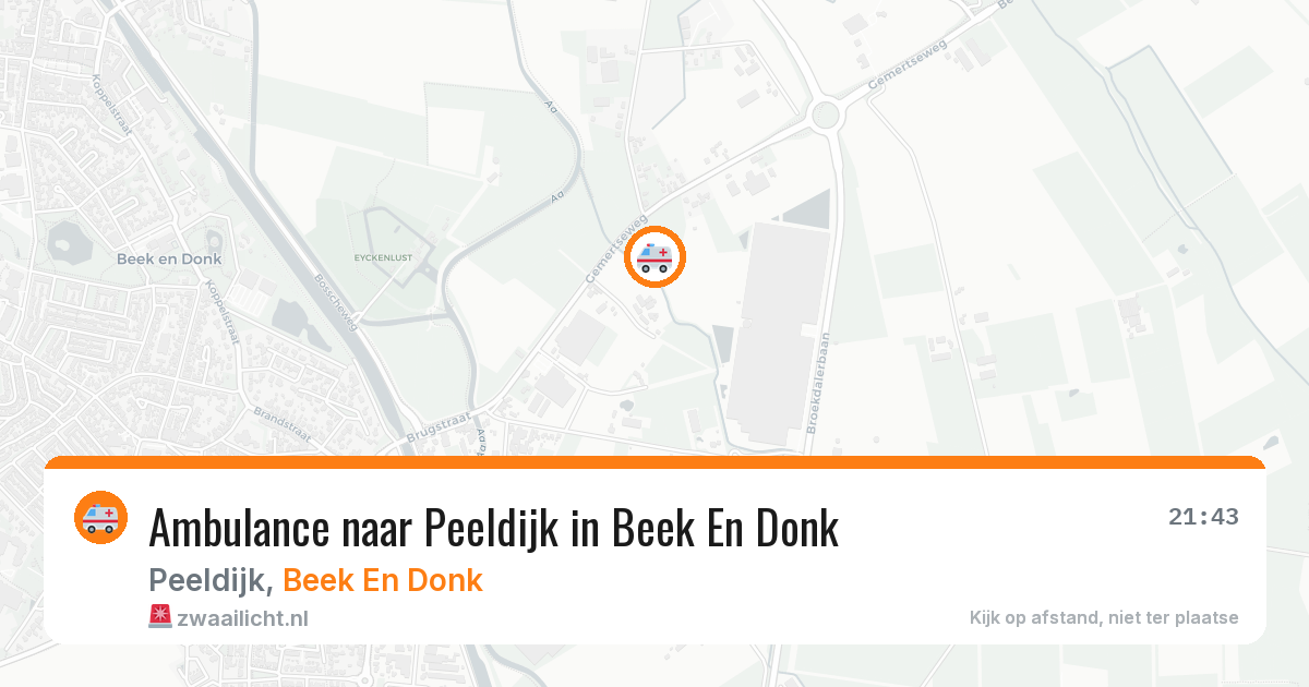 Ambulance naar Peeldijk in Beek En Donk — 16 feb 2026