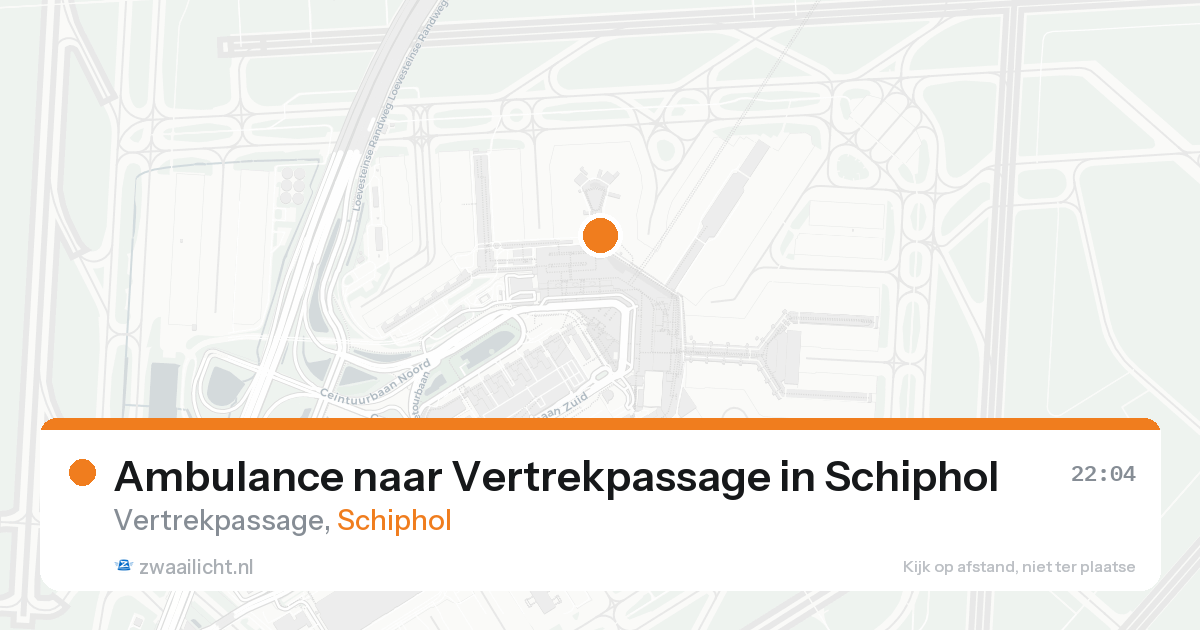 Ambulance naar Vertrekpassage in Schiphol — 26 mei 2026