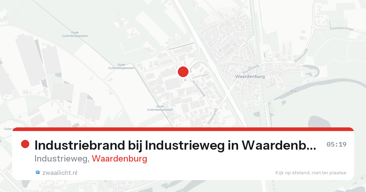 Industriebrand bij Industrieweg in Waardenburg — 17 aug 2026