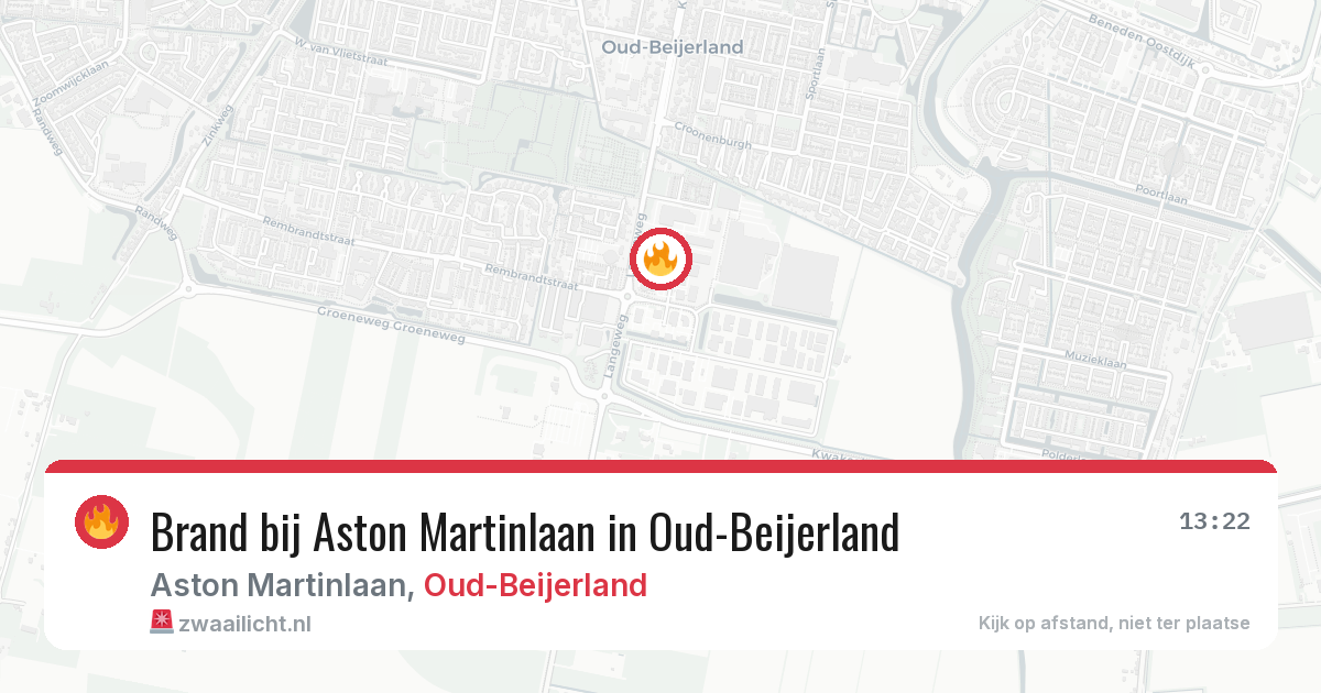 Brand bij Aston Martinlaan in Oud-Beijerland — 7 jun 2026