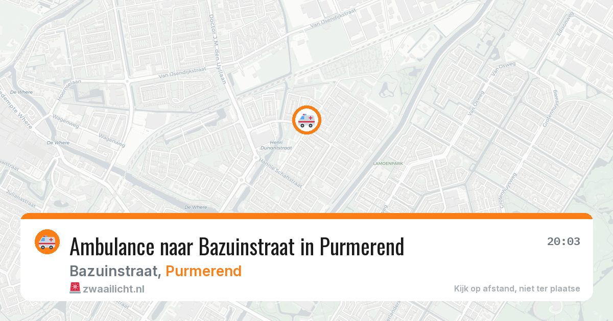 Ambulance naar Bazuinstraat in Purmerend — 13 jul 2026