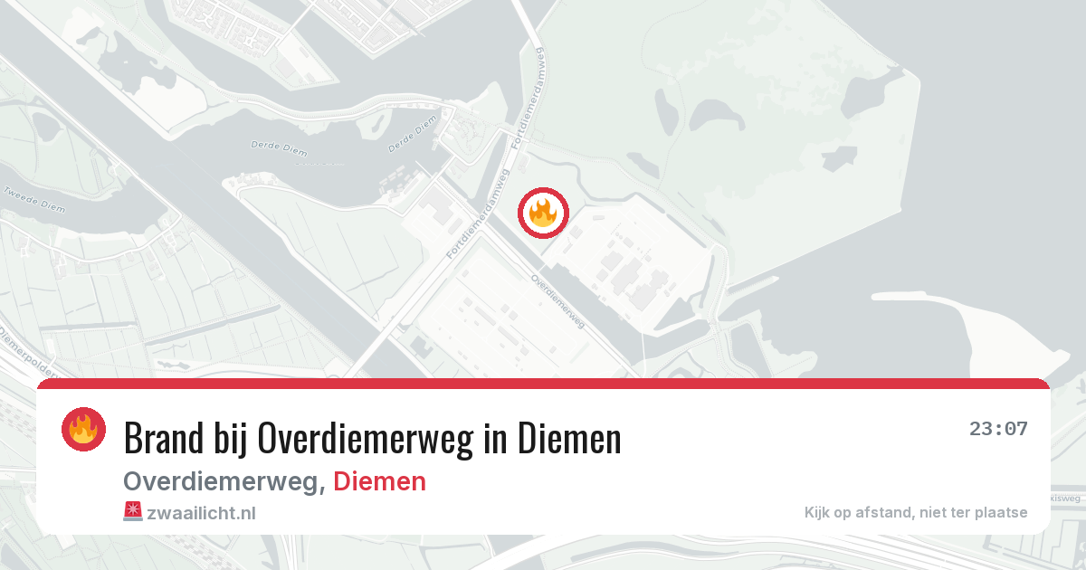 Brand bij Overdiemerweg in Diemen — 27 jun 2026