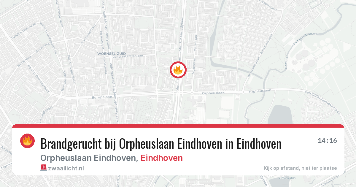 Brandgerucht bij Orpheuslaan Eindhoven in Eindhoven — 2 mrt 2026