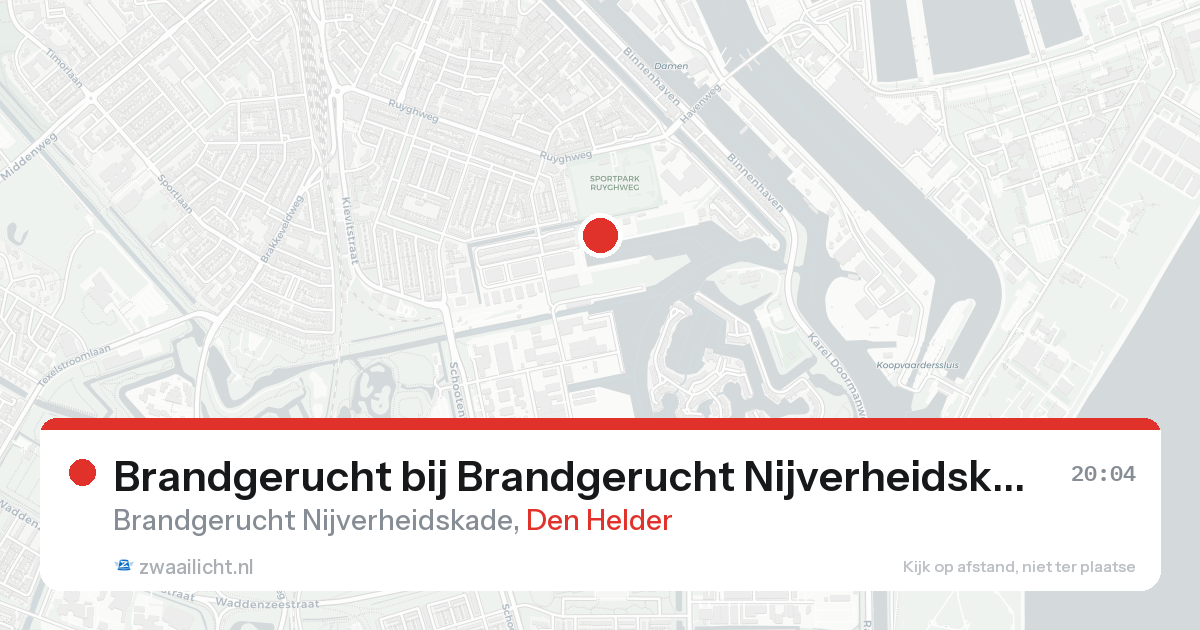 Brandgerucht bij Brandgerucht Nijverheidskade in Den Helder — 30 jan 2026