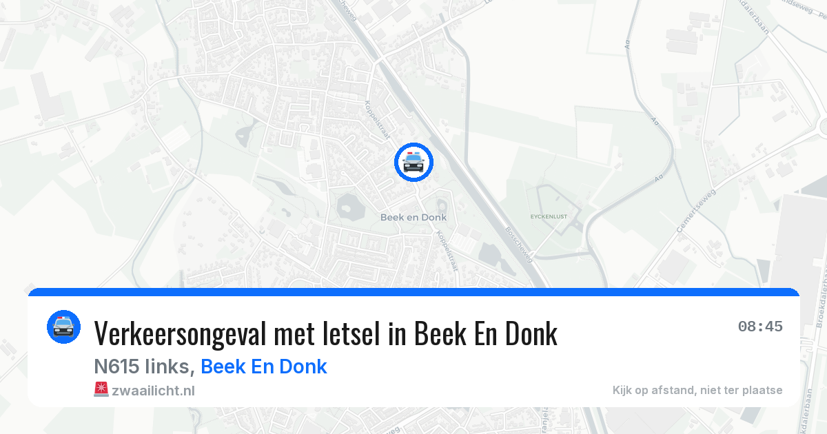 Verkeersongeval met letsel in Beek En Donk — 2 jul 2026