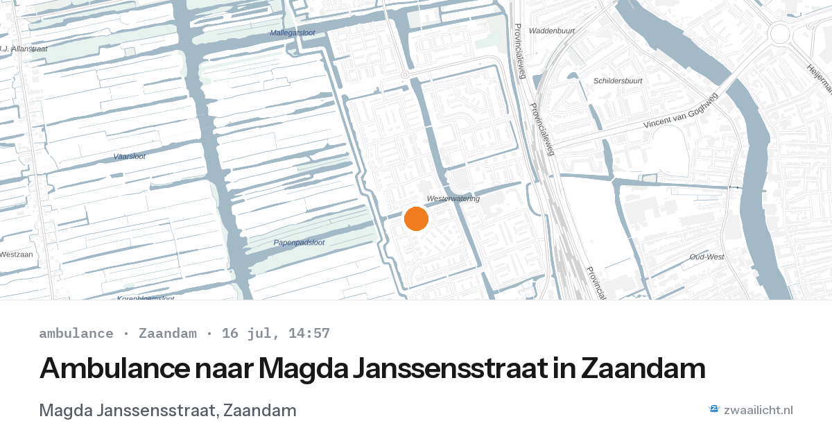 Ambulance naar Magda Janssensstraat in Zaandam — 16 jul 2026