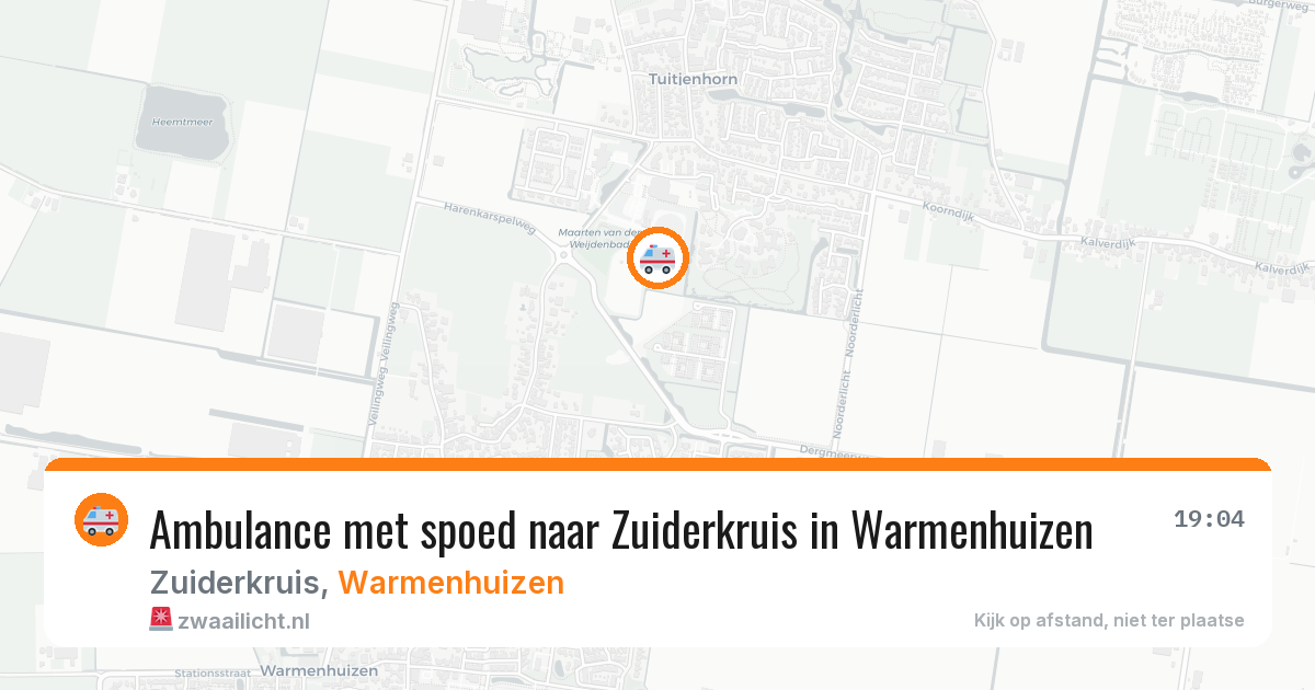 Ambulance met spoed naar Zuiderkruis in Warmenhuizen — 22 apr 2026