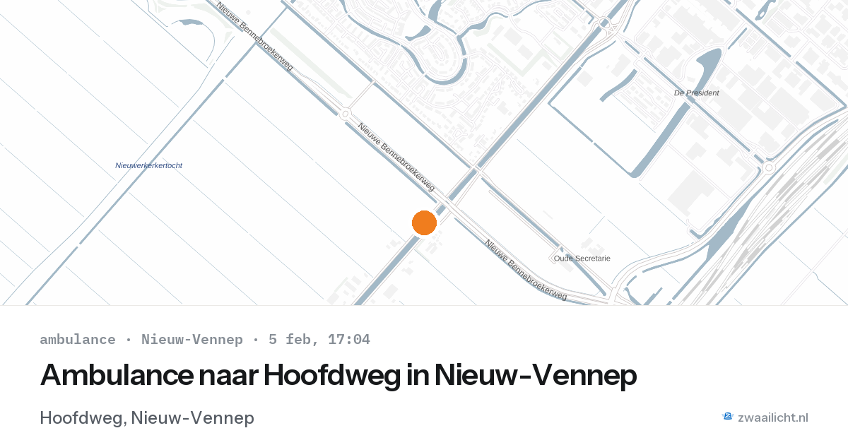 Ambulance naar Hoofdweg in Nieuw-Vennep — 5 feb 2026