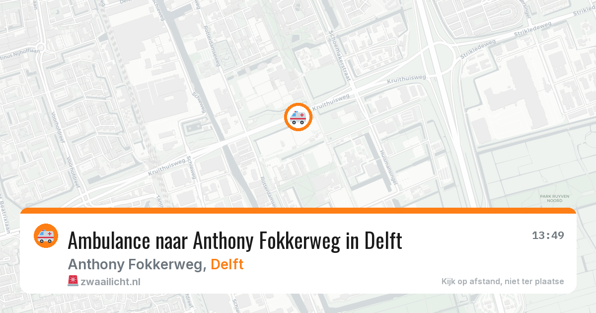 Ambulance naar Anthony Fokkerweg in Delft — 9 jul 2026