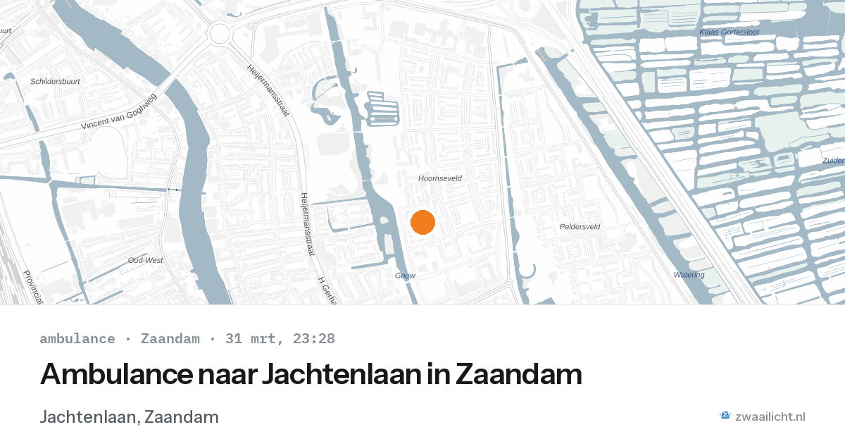 Ambulance naar Jachtenlaan in Zaandam — 31 mrt 2026