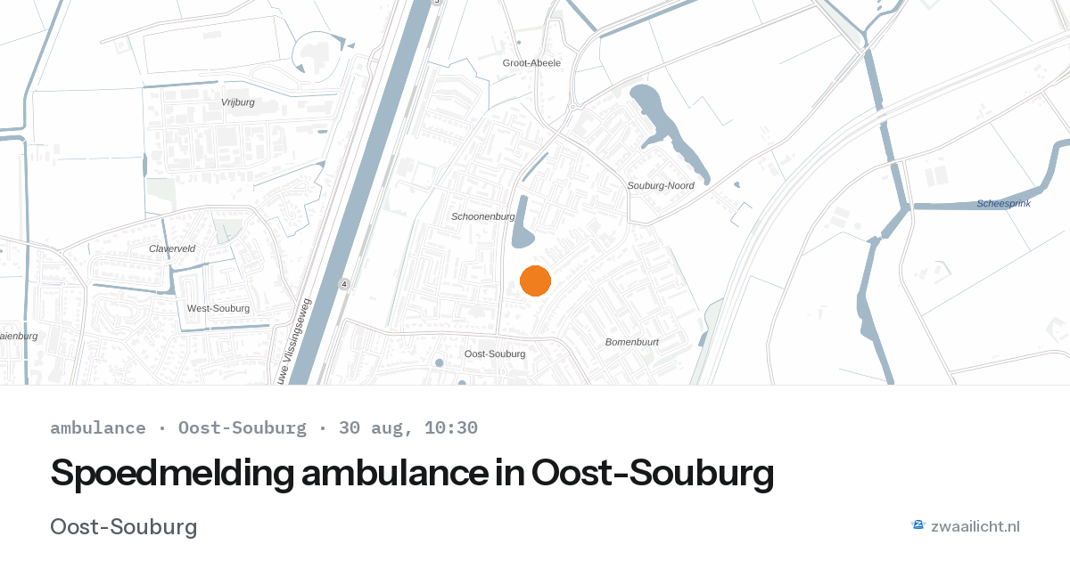 Spoedmelding ambulance in Oost-Souburg — 30 aug 2026