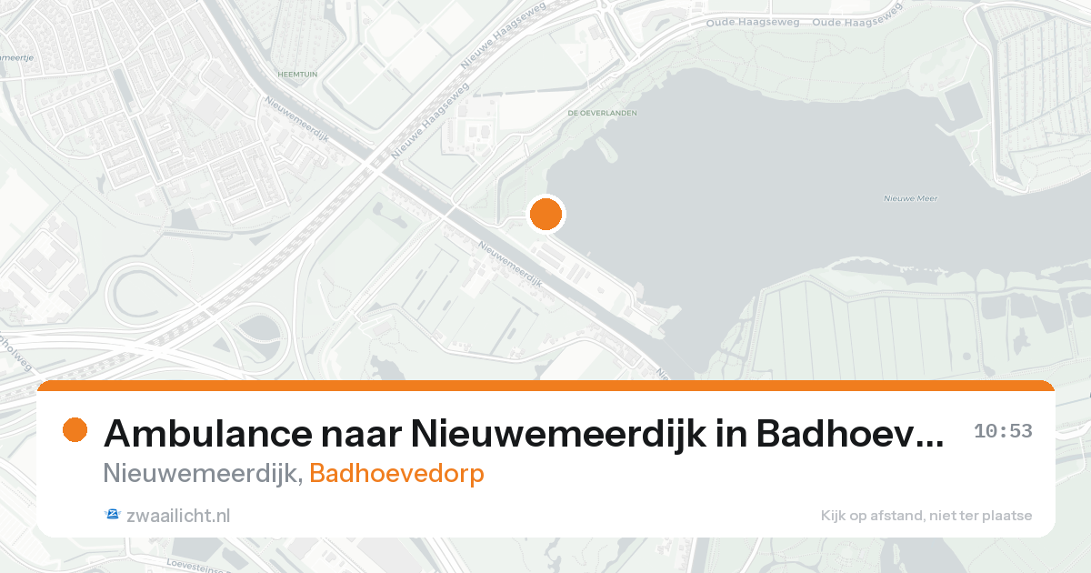 Ambulance naar Nieuwemeerdijk in Badhoevedorp — 18 aug 2026
